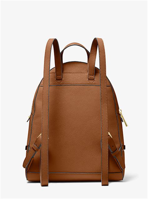 Rhea Medium Debossed Logo Leather Backpack 